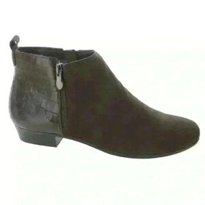 NIB Munro Women’s Lexi Brown Suede/Croco Bootie Comfort Water Resistant Sz 7.5